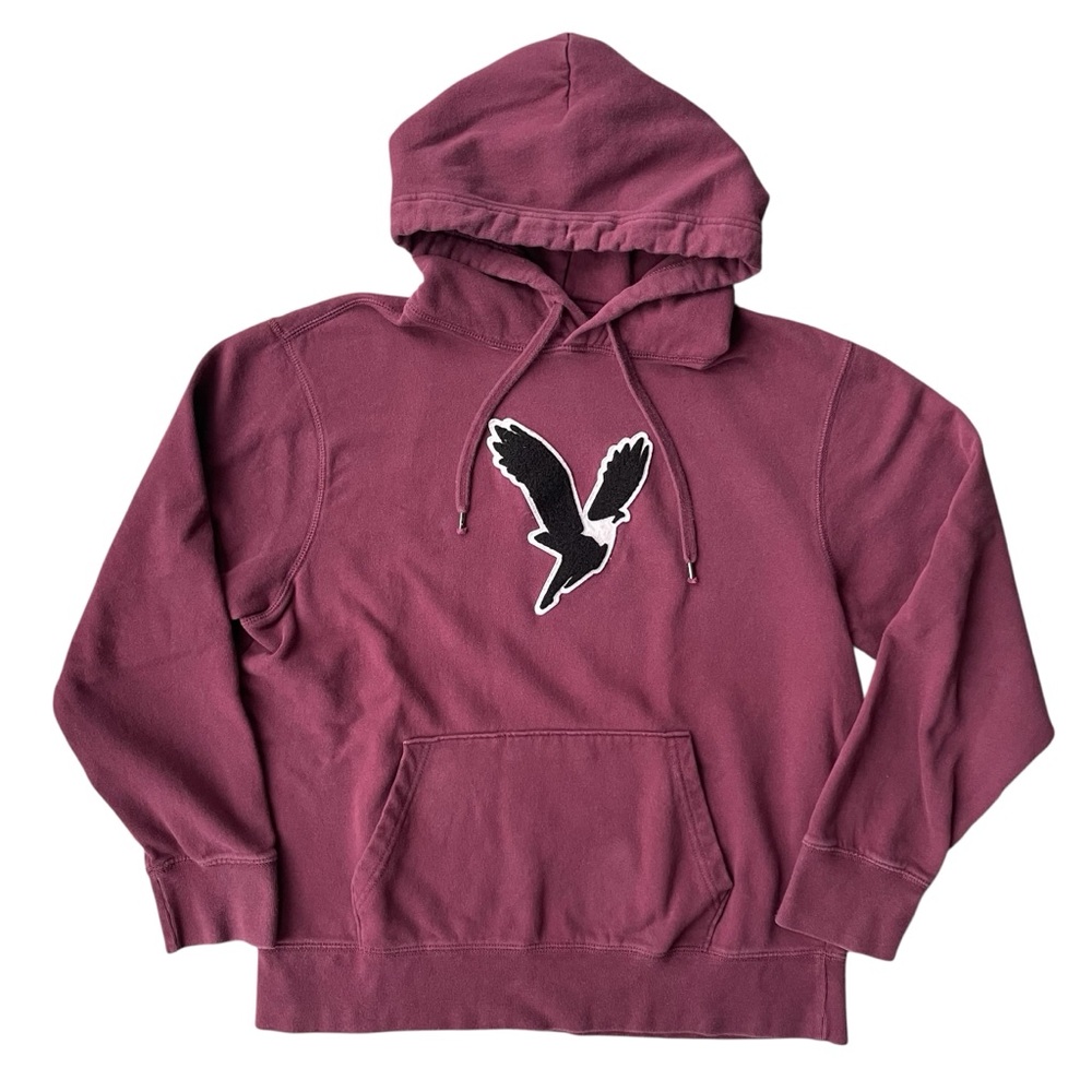 American Eagle Men’s Logo Hoodie Sweatshirt Size L Maroon